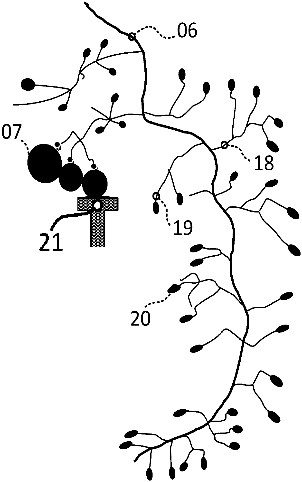 Reactor core molten debris grouping retention and cooling system