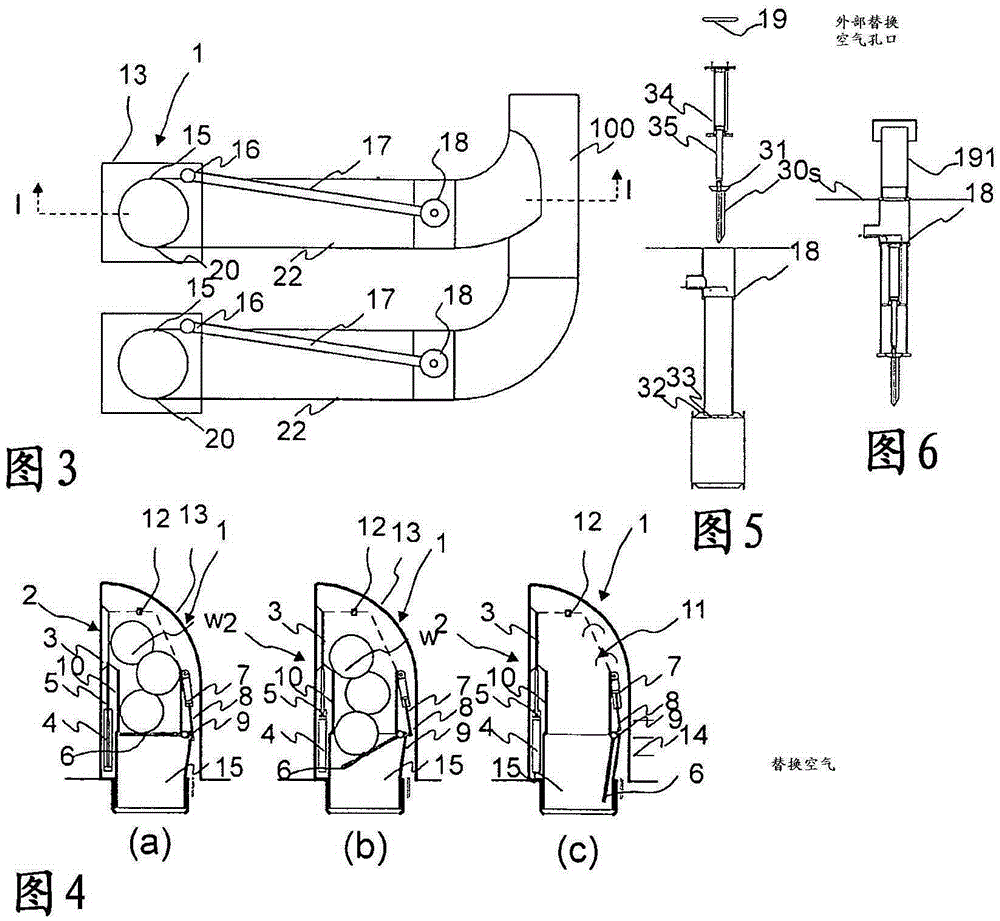 Method and apparatus for feeding in and handling waste material