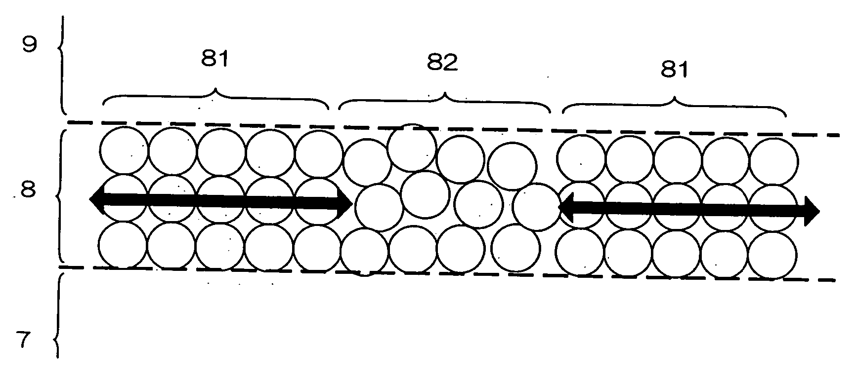 TMR element having a tunnel barrier which includes crystalline portions and non-crystalline portions