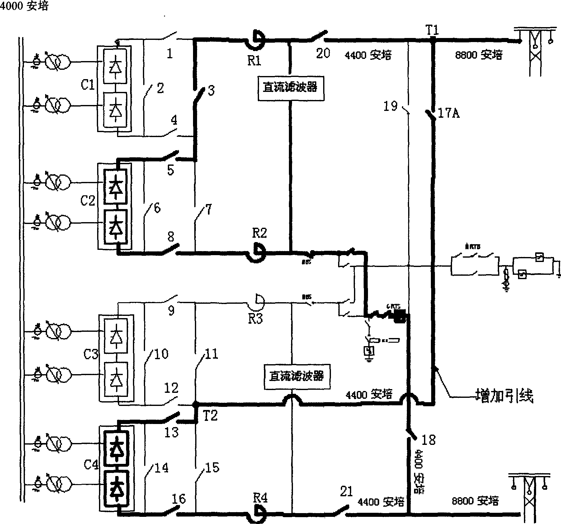 Line ice-melting method for extra-high voltage DC electric transmission system