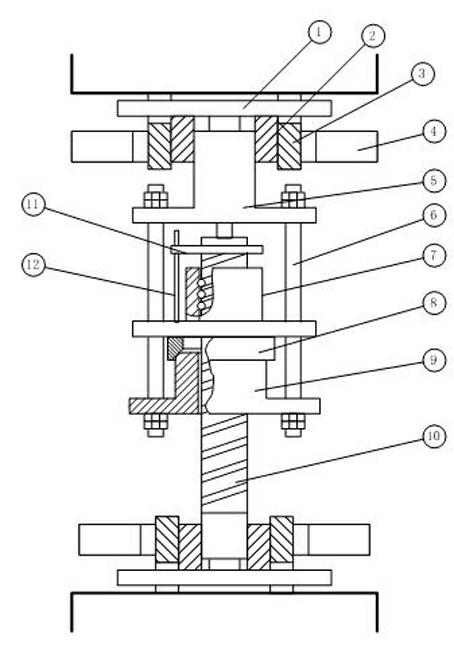 Material testing machine-based ball screw assembly axial static stiffness testing clamp