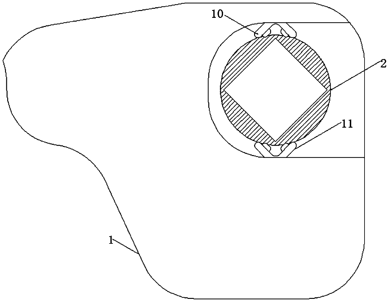 Floor packaging chamfering device capable of automatically changing angle and striking and chamfering corner angles