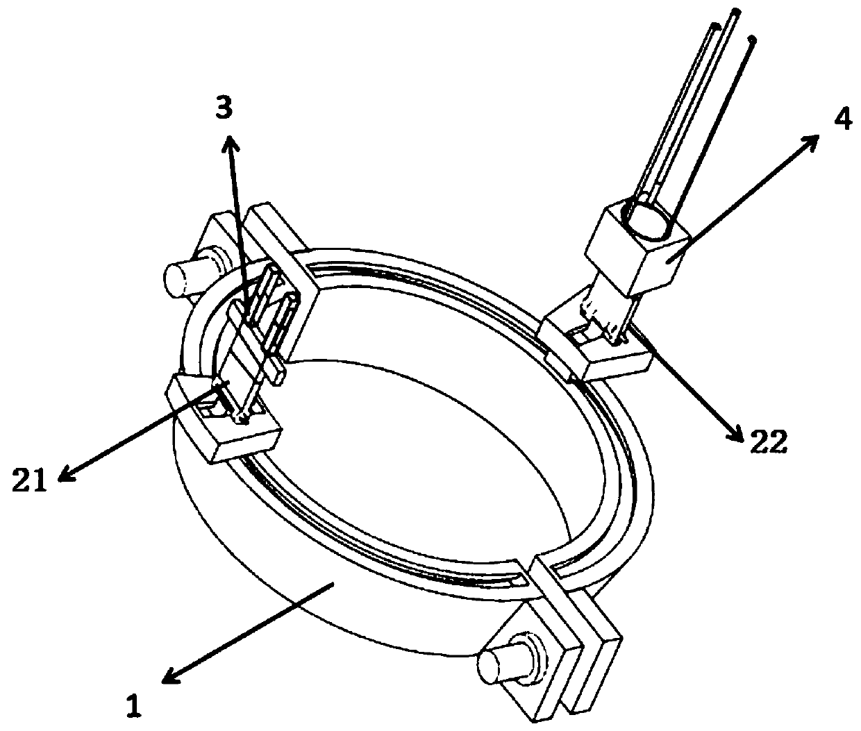 Positioning device for X-ray detection of GIS equipment