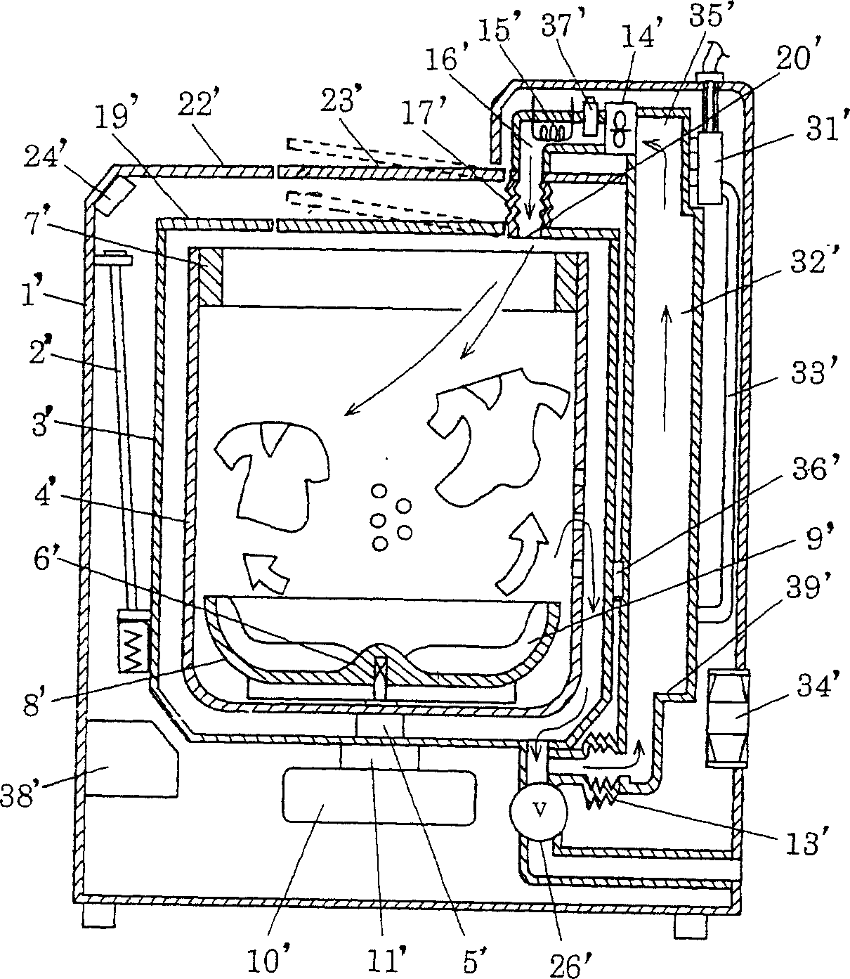 Washing machine with high efficiency drying function and drying method thereof