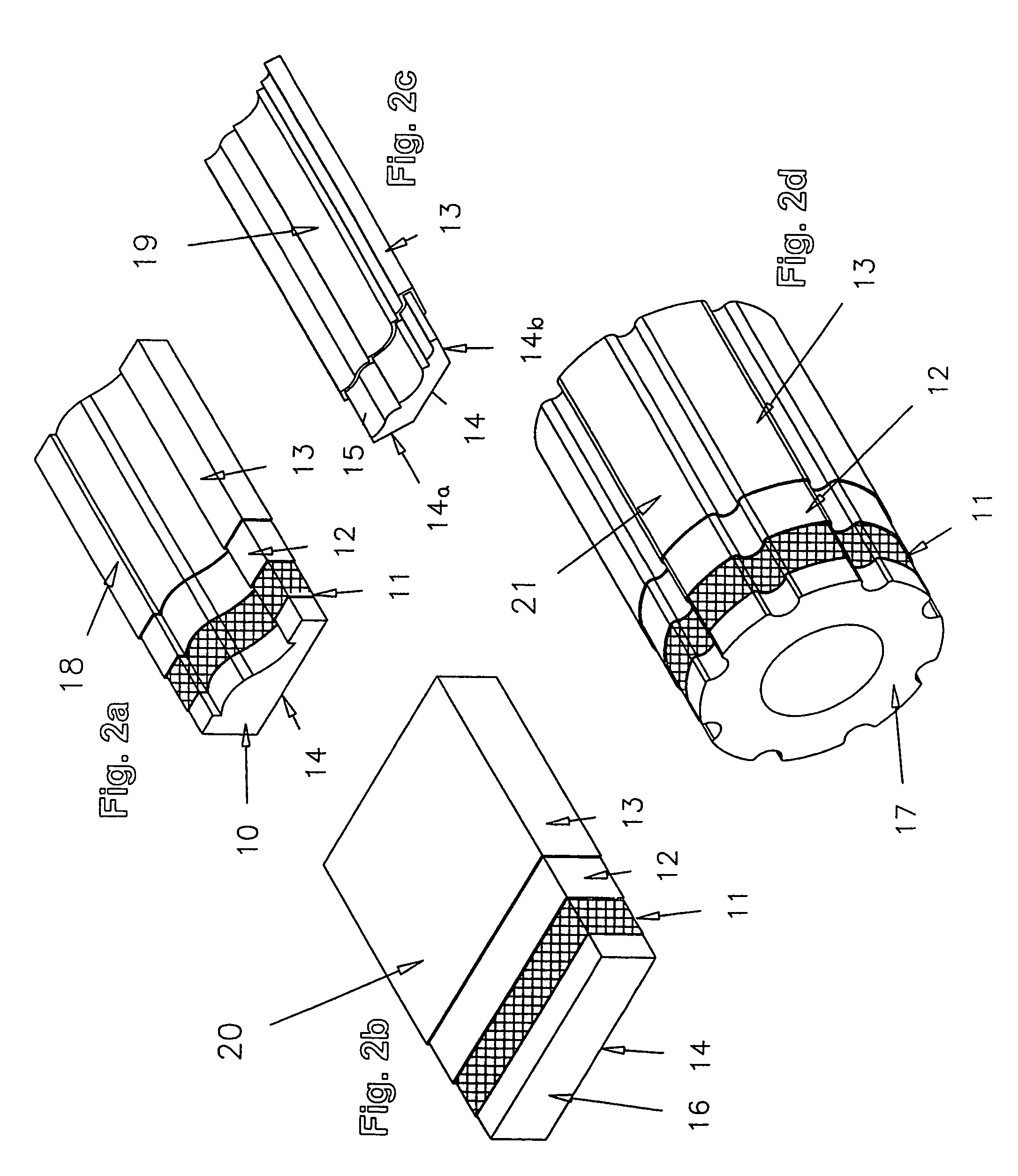 Coating chamber and templates to produce decorative mouldings