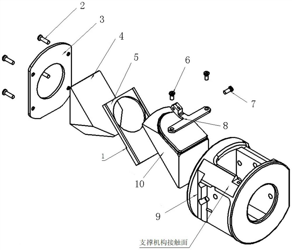 Prism sighting telescope division adjusting mechanism