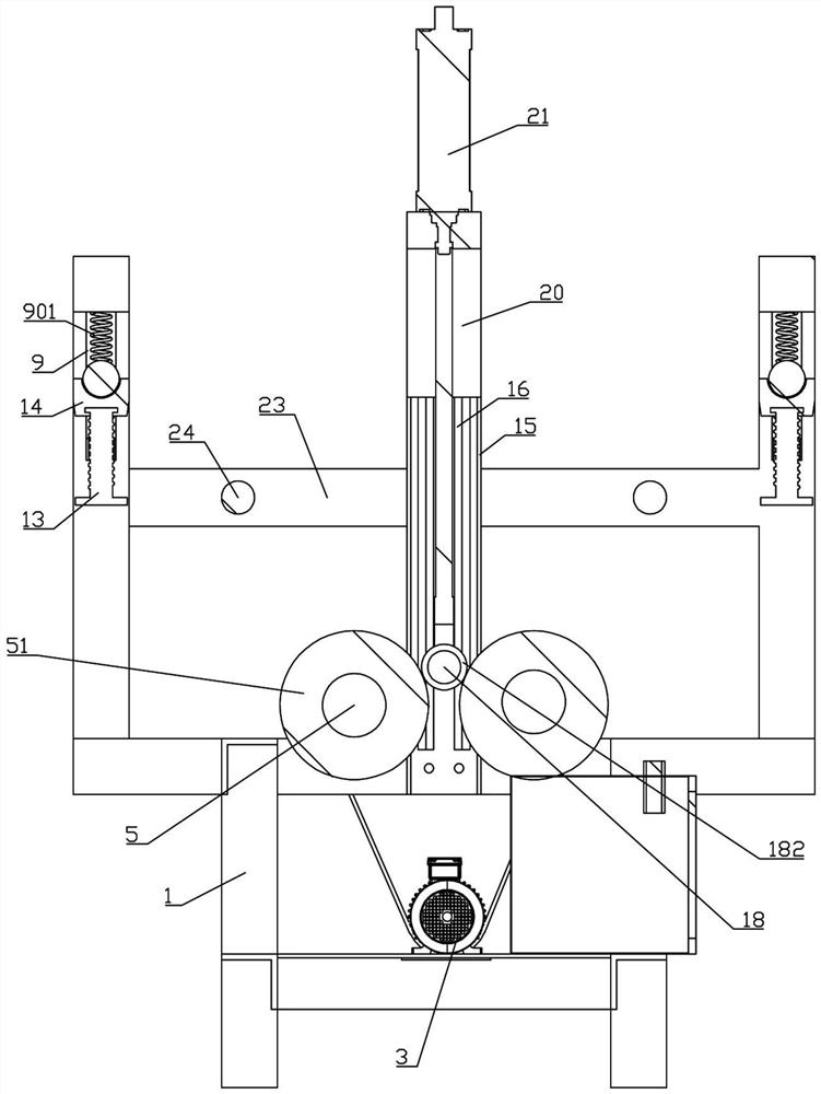 Embossing device provided with tensioning structure and used for textile non-woven fabric production