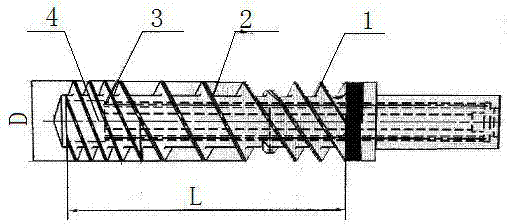 Low-temperature-rise type screw for rubber extrusion filter