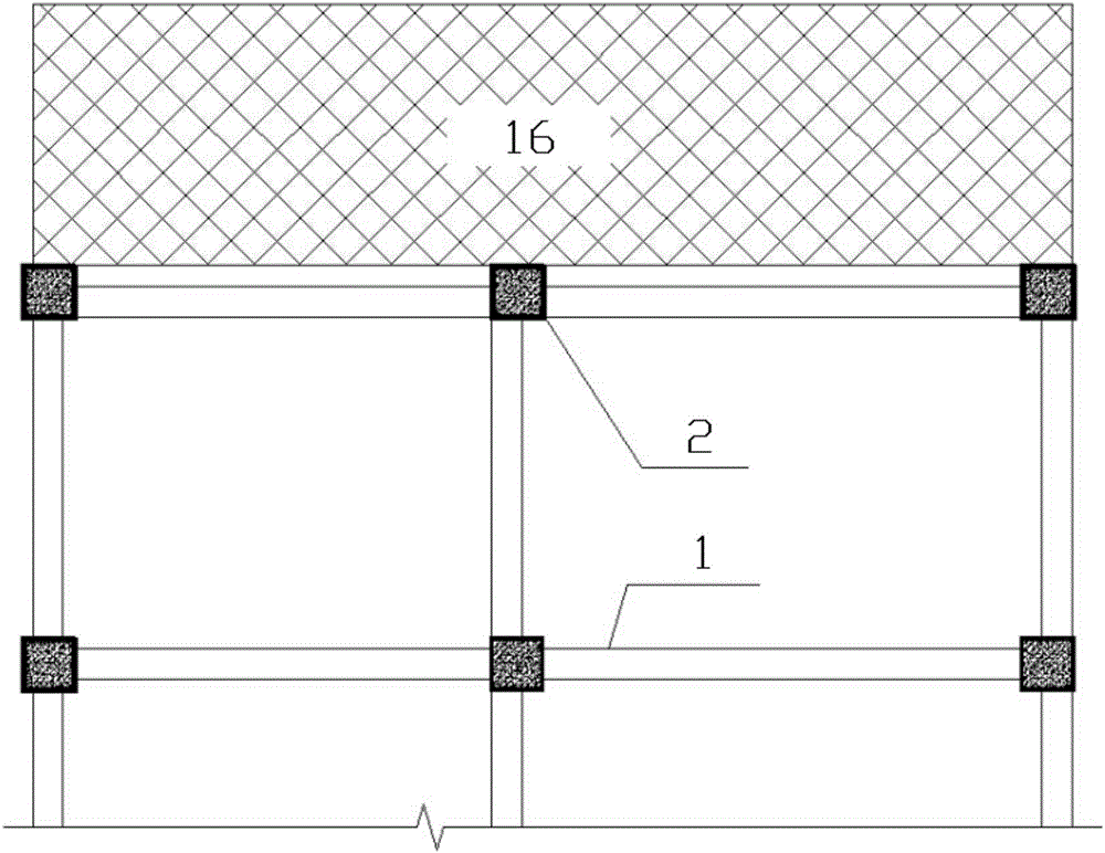 Newly increased cantilever beam frame steel armored anchor-pulling-method structure and process