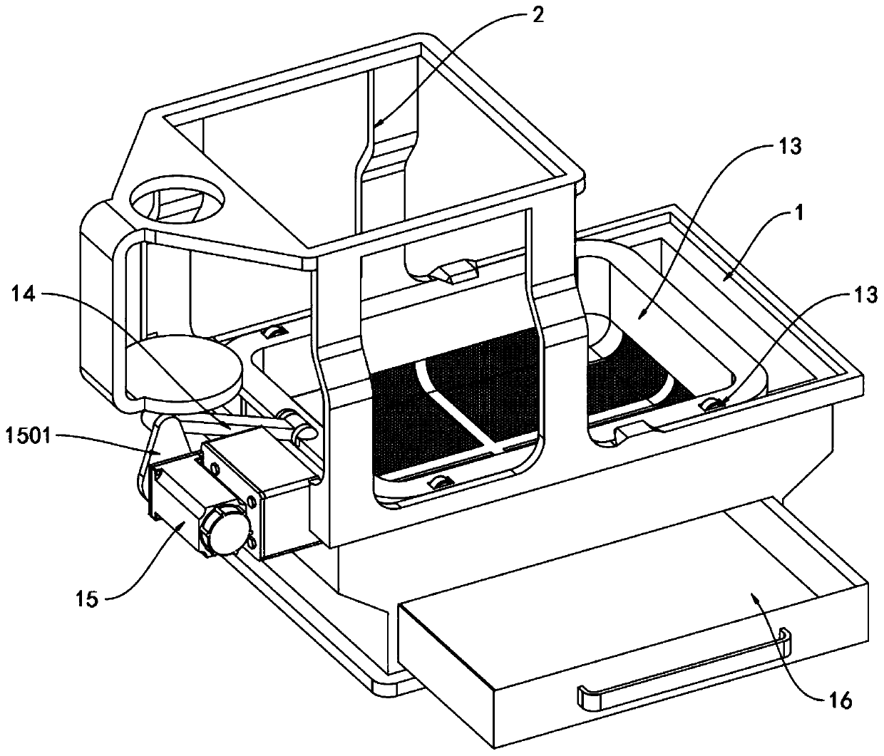 Reciprocating type crushing device for medicinal material processing