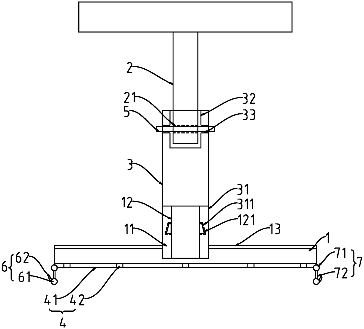 Temporary roof support device for construction project