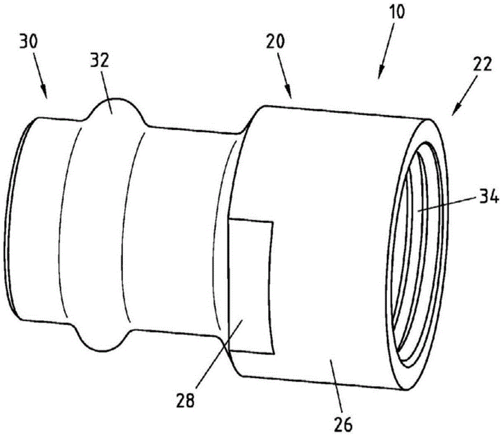 Press fitting for a threaded connection and method for attaching a fitting to a threaded connection