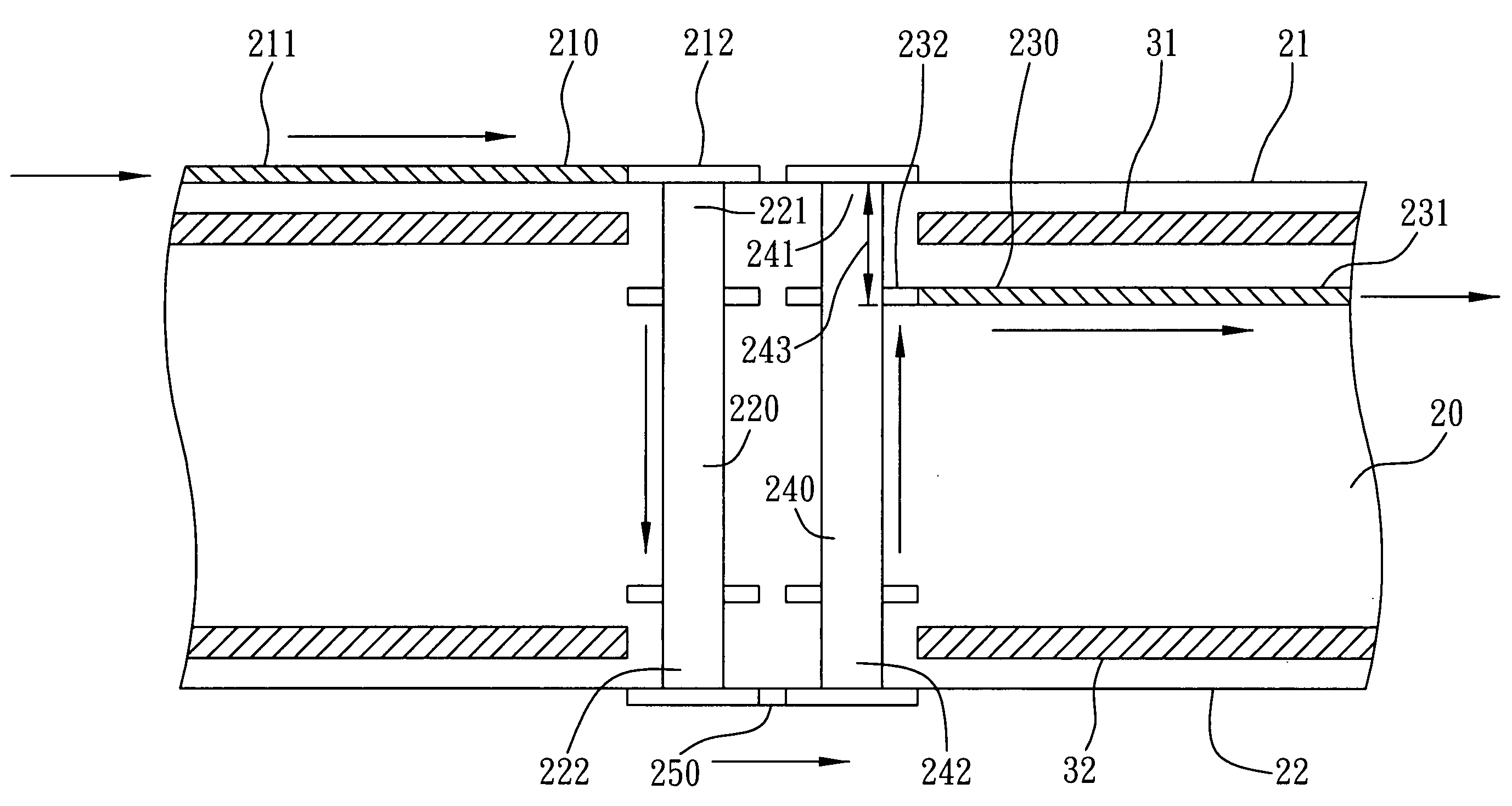 High-speed signal transmission structure having parallel disposed and serially connected vias