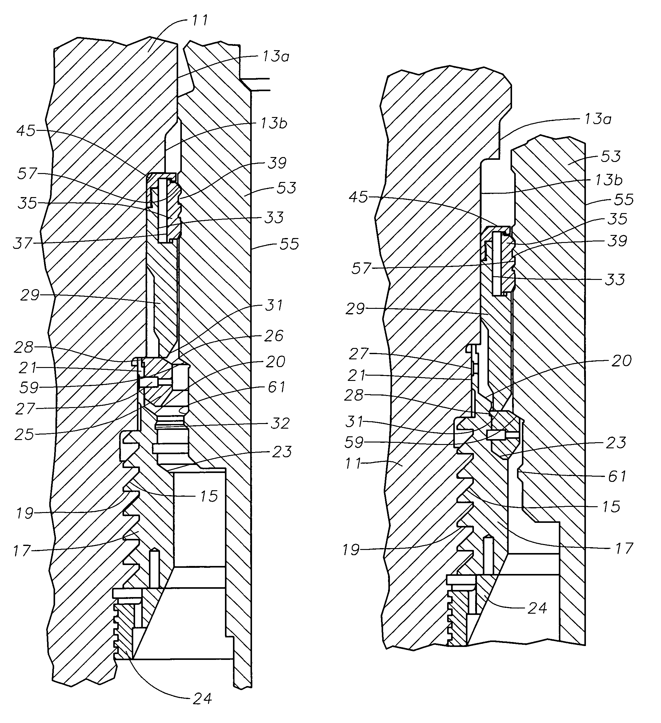 Shoulder ring set on casing hanger trip