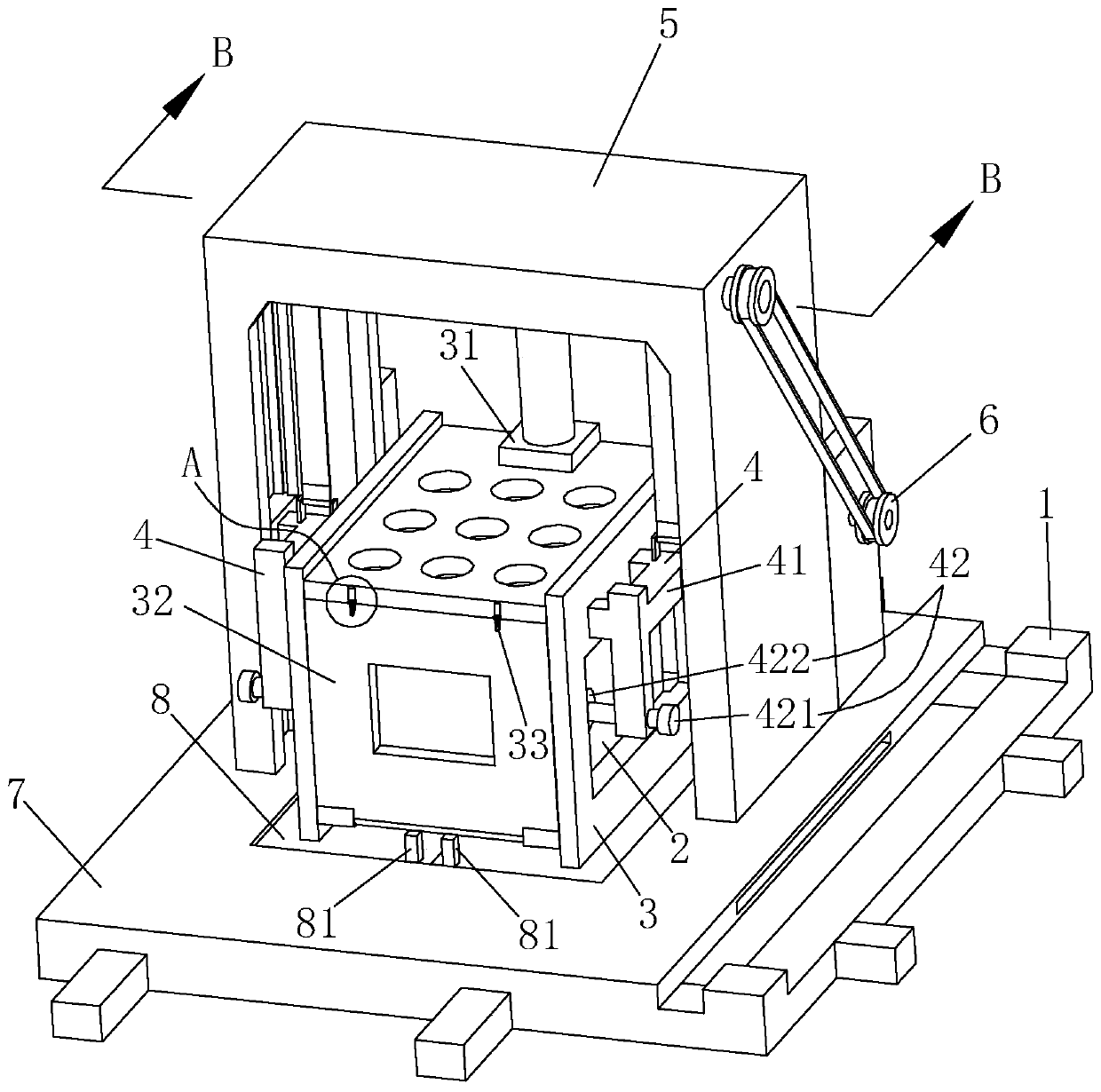 A battery safety replacement device for an electric logistics vehicle