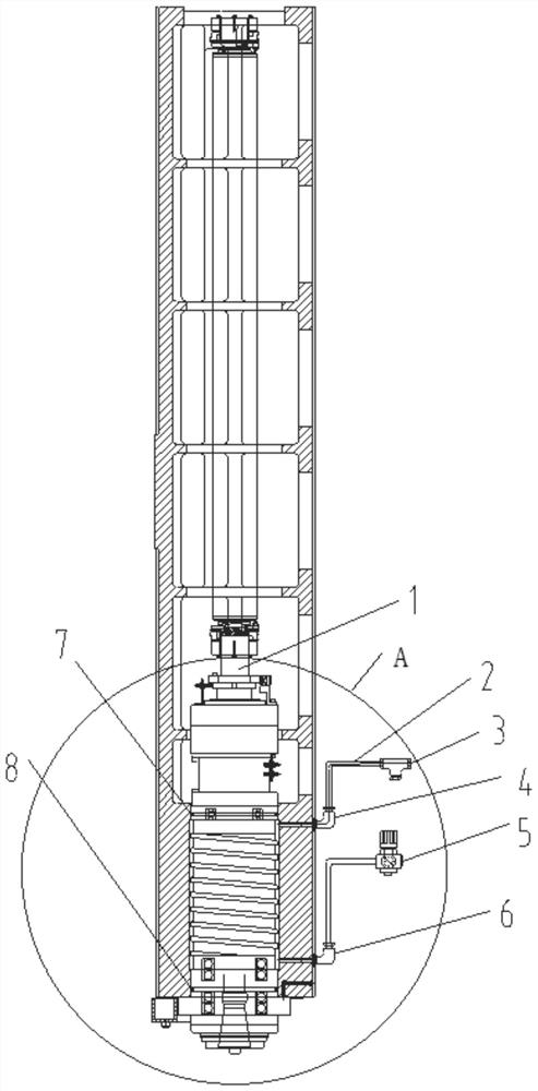 Machine tool spindle oil cooling area sealing performance detection device