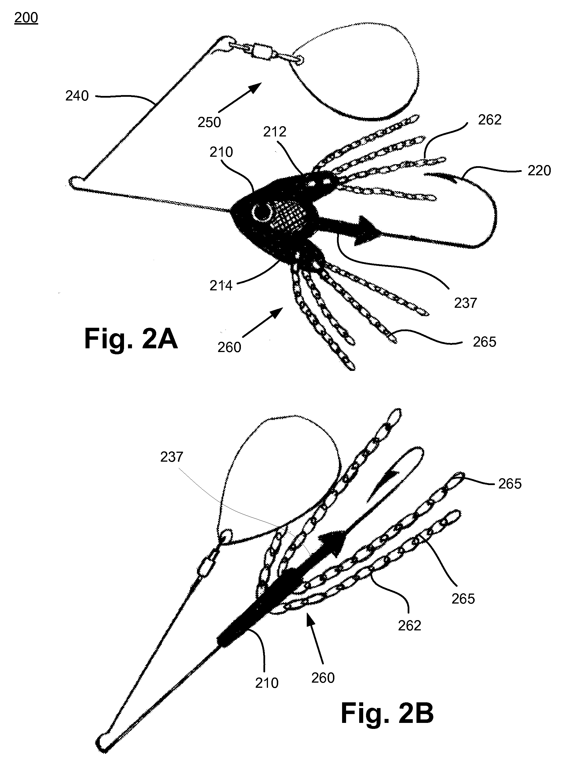 Chain skirt fishing lures & associated manufacturing methods