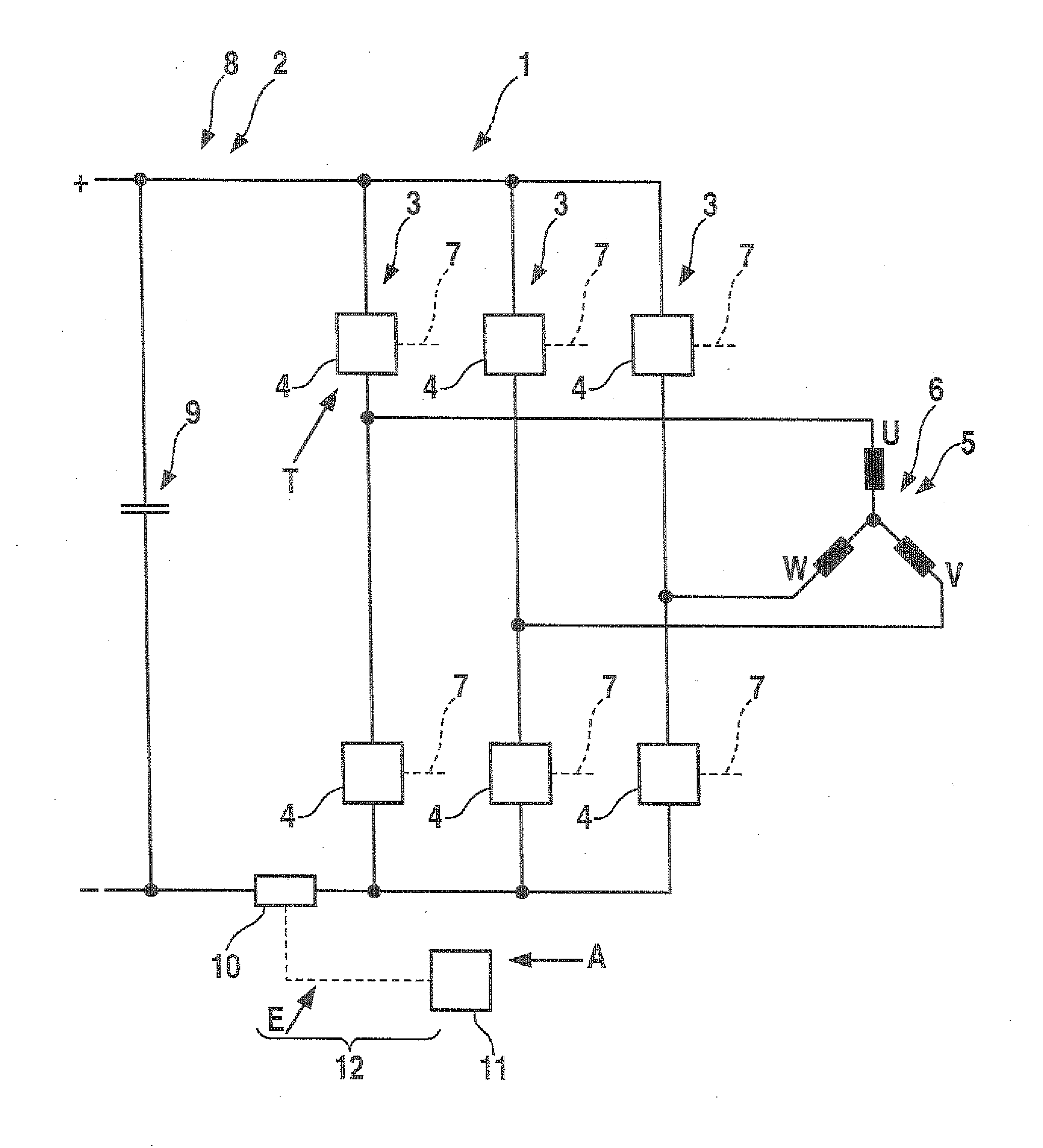 Method and apparatus for current measurement in an electrical network, in particular a multiphase electrical network