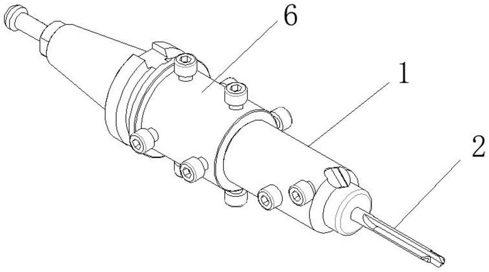 Composite cutter for machining guide pipe hole and seat ring chamfer of aluminum cylinder cover