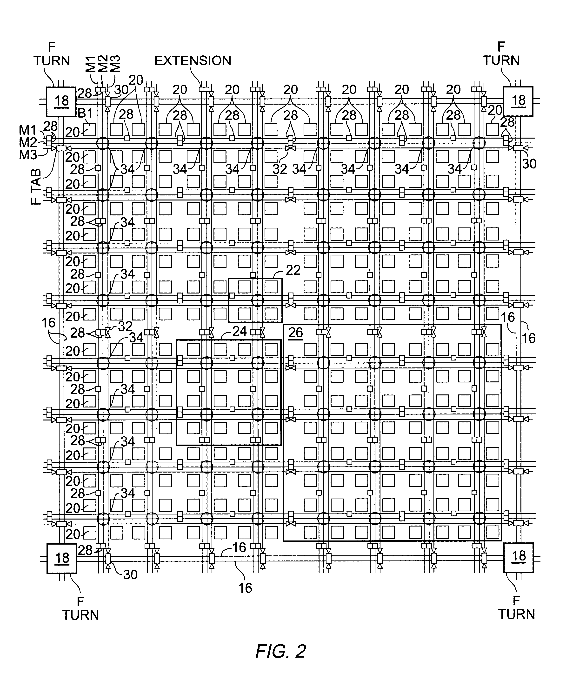 Block connector splitting in logic block of a field programmable gate array