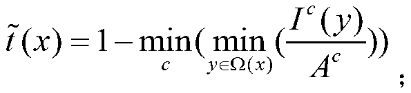 Haze image medium transmission rate estimation and optimization method based on quick gaussian filtering