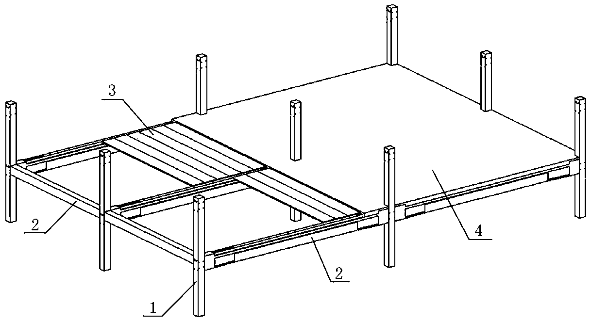 Prestressed assembly integrated concrete frame structure system and construction method thereof