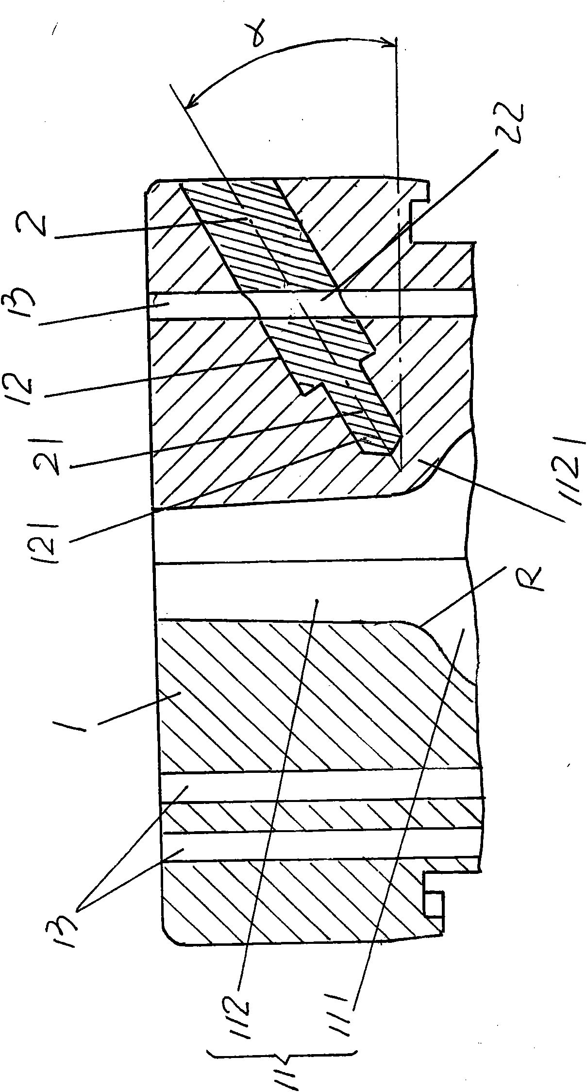 Die for manufacturing glass container