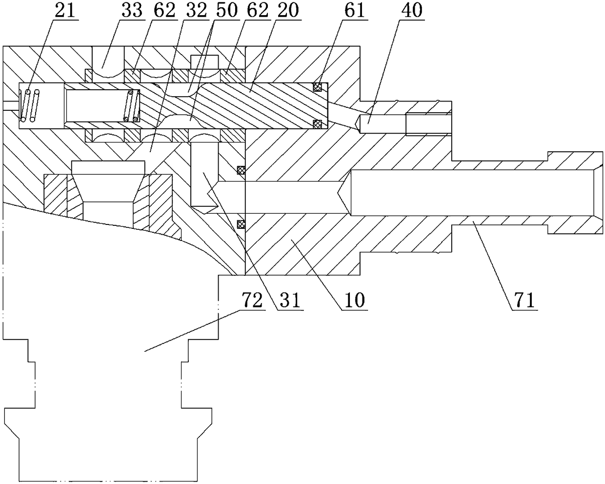 Three-way valve and an internal and external leakage detection and conversion device