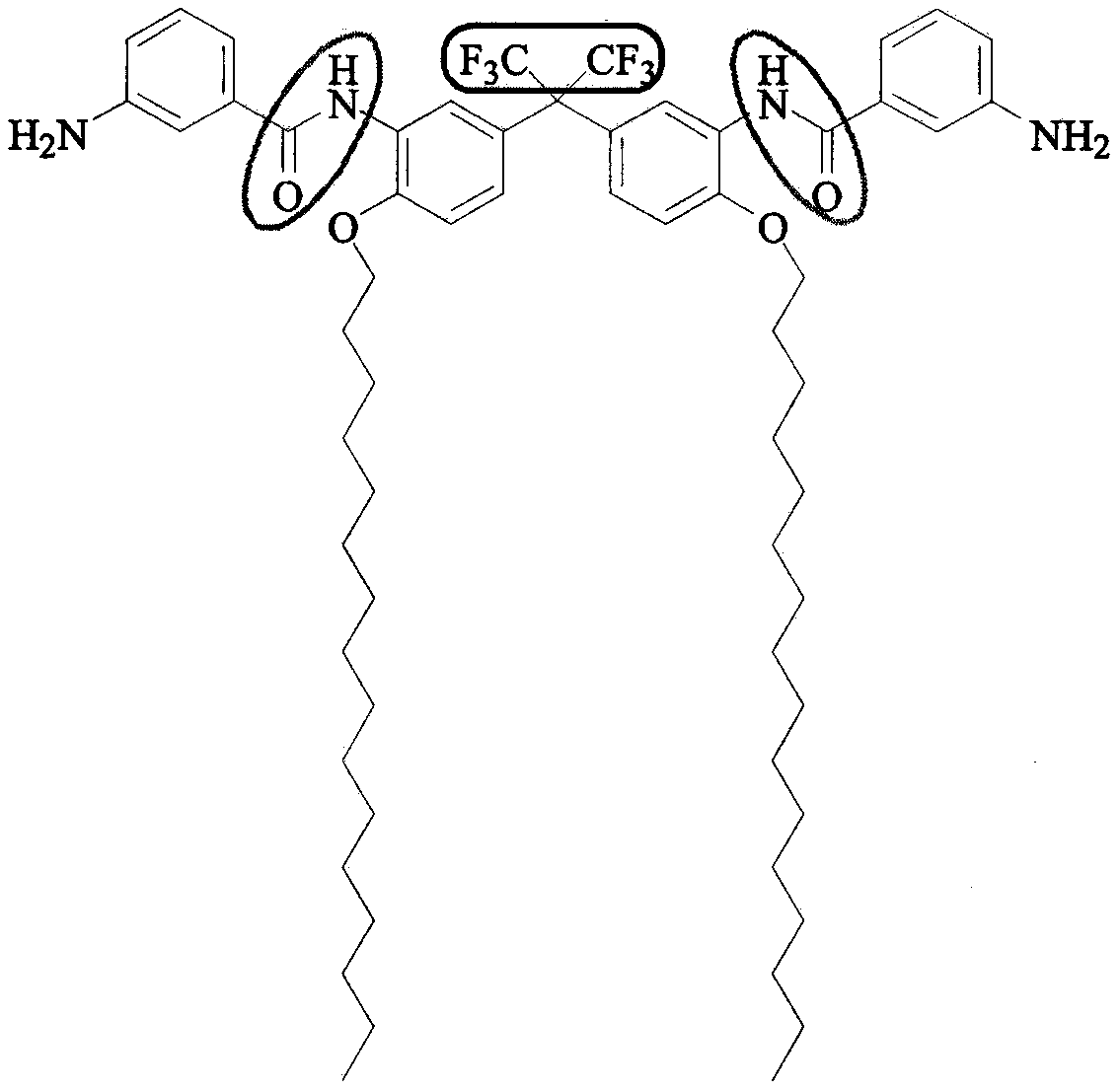 Preparation method of C16 side chain substituted fluorine-containing diamine monomer