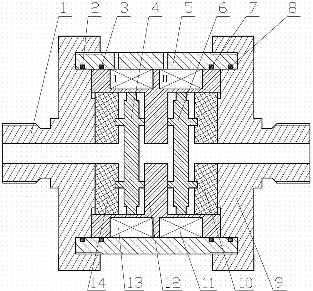 Radial flow two-stage disc type magneto-rheological valve