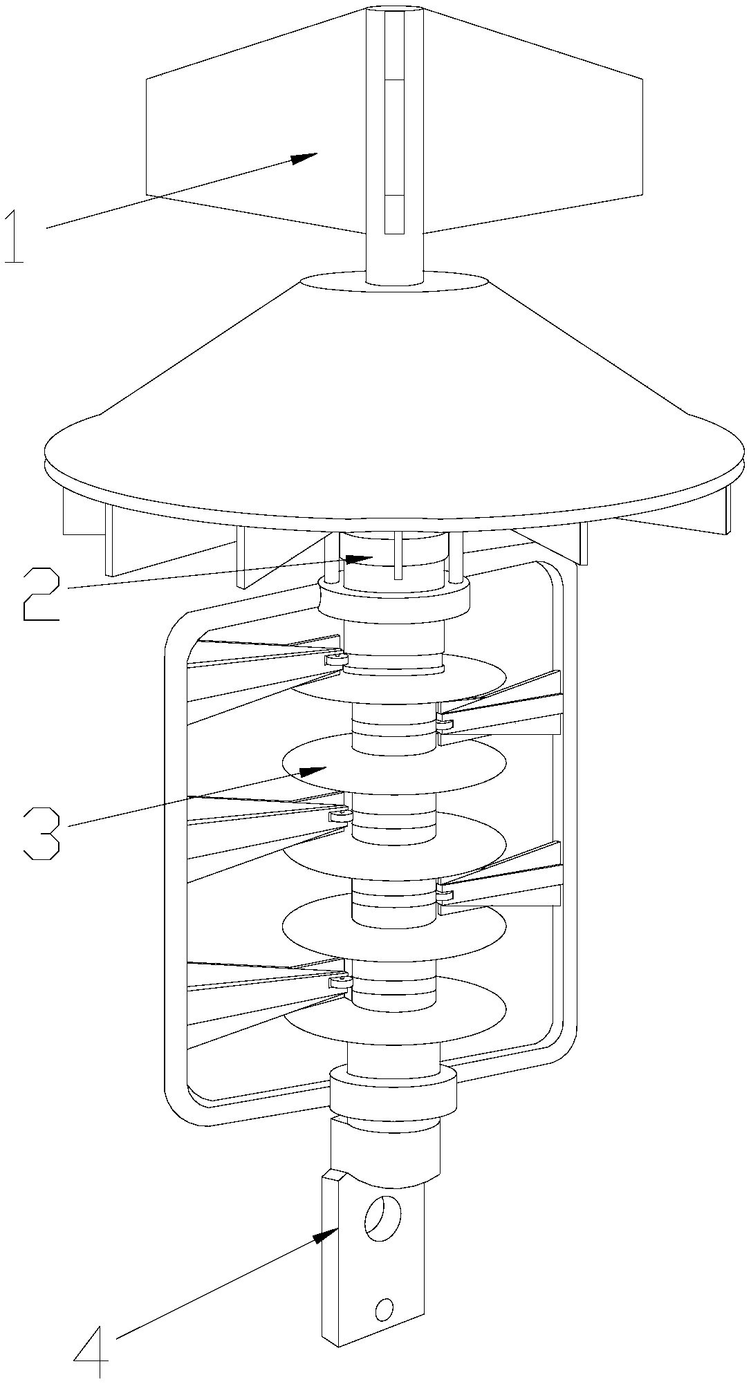 Electric transmission line insulator device capable of eliminating flashover phenomenon by wind power