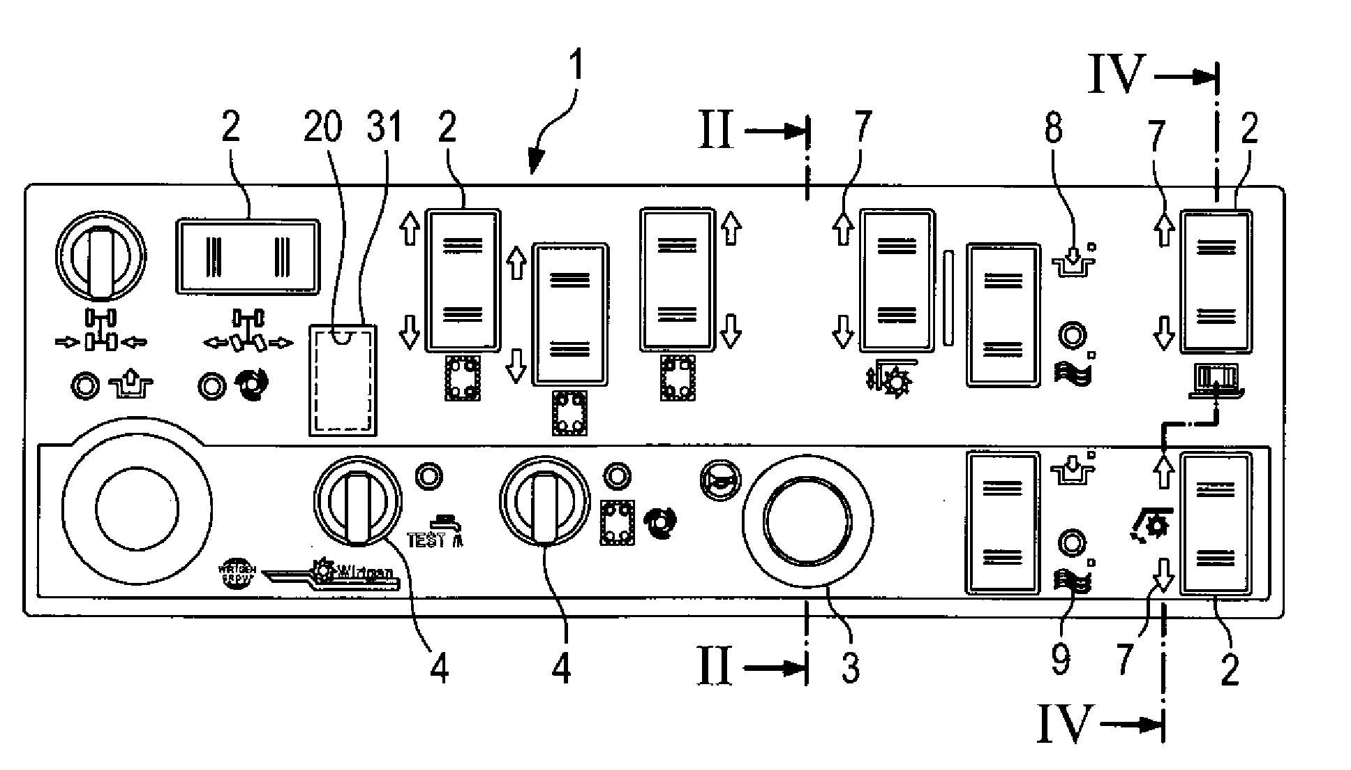 Back-Lit Operating Unit For Construction Machinery