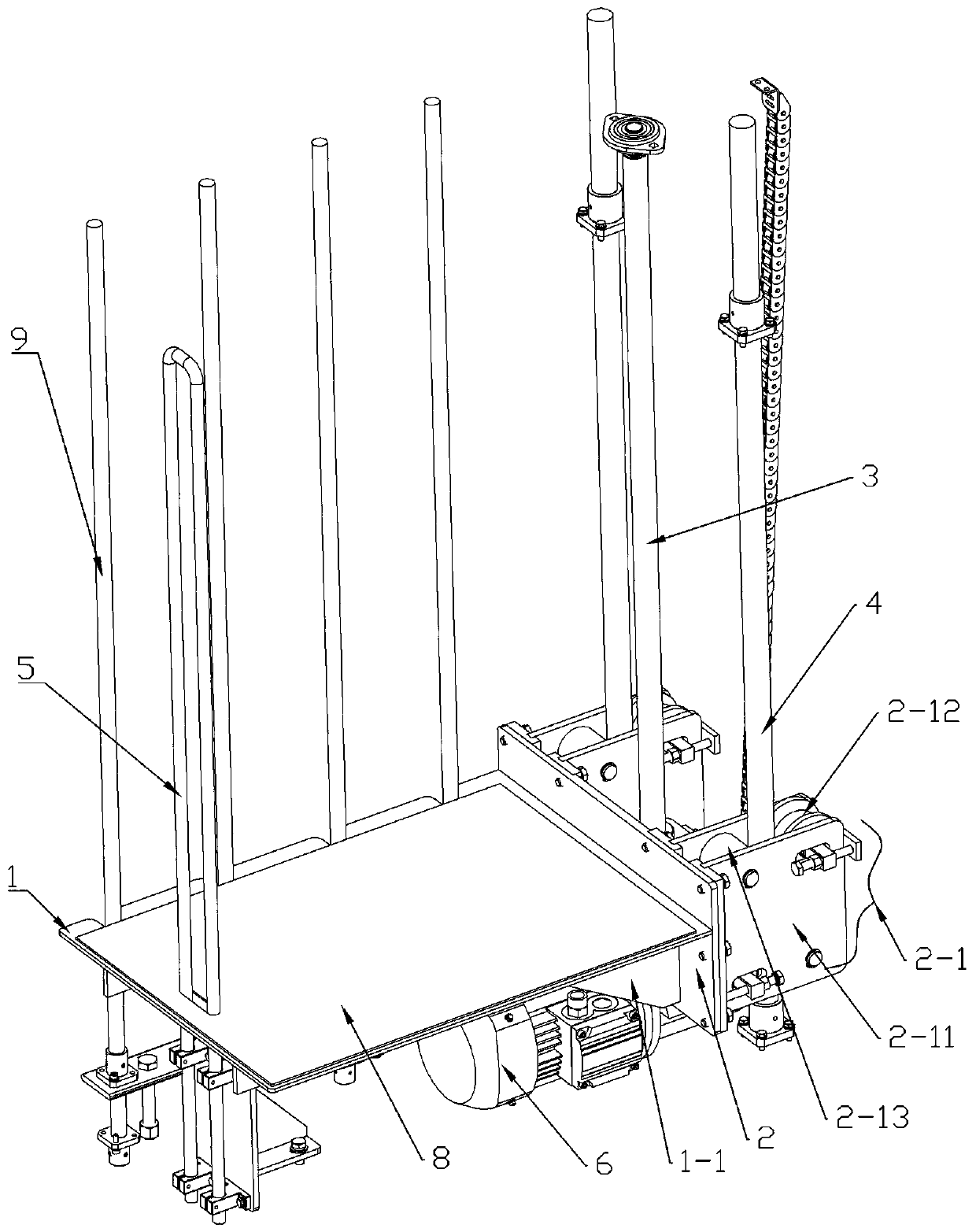 Basic bag store for packing machine and packing bag storage and takeout method