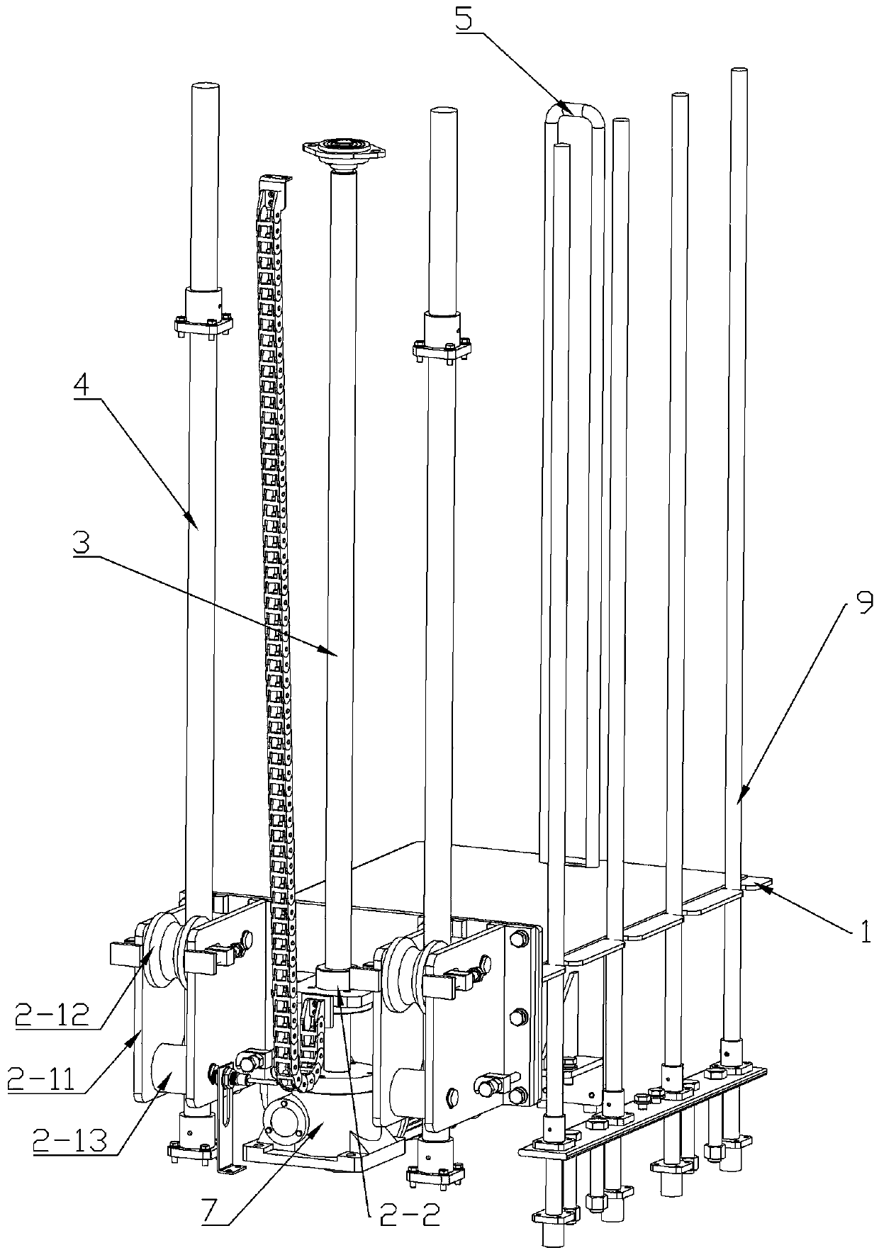 Basic bag store for packing machine and packing bag storage and takeout method