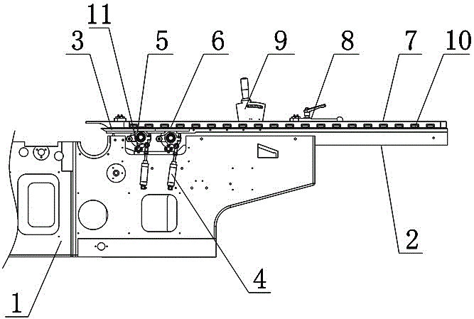 Cylinder floating double active roller feeding mechanism