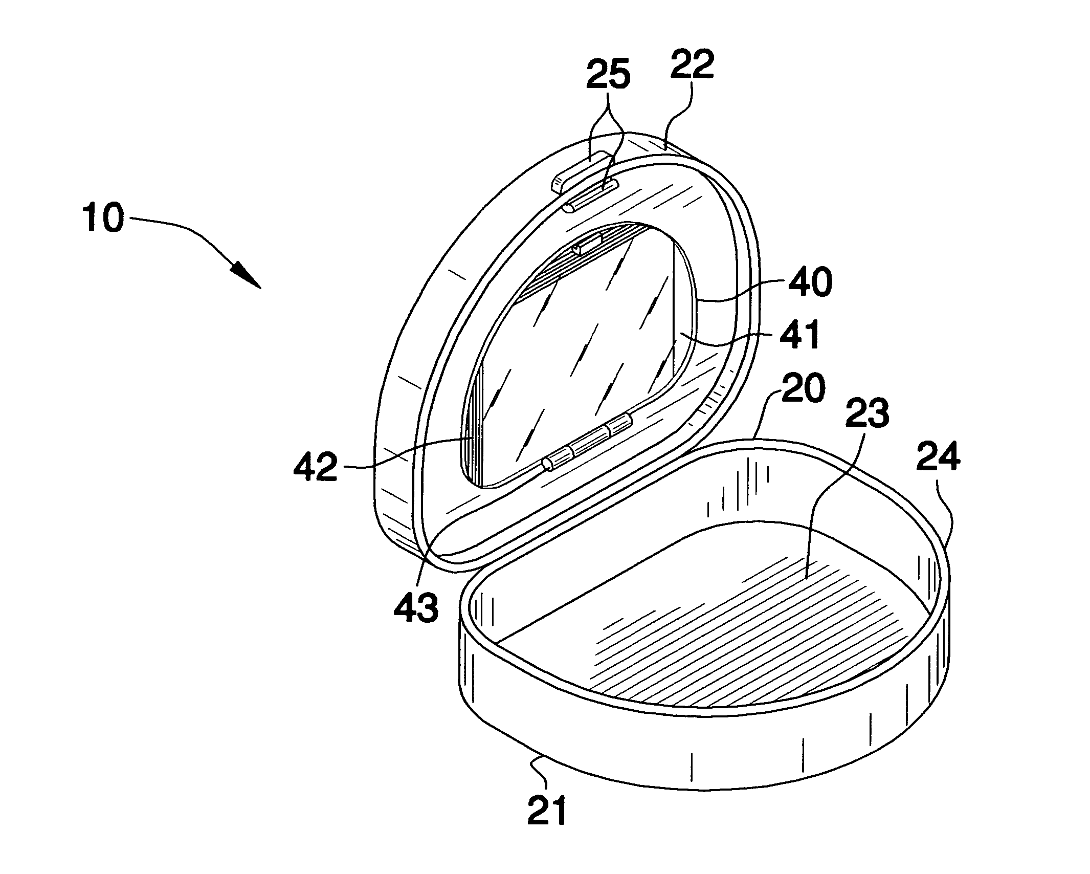 Oral care device portable apparatus with sanitizing towelettes