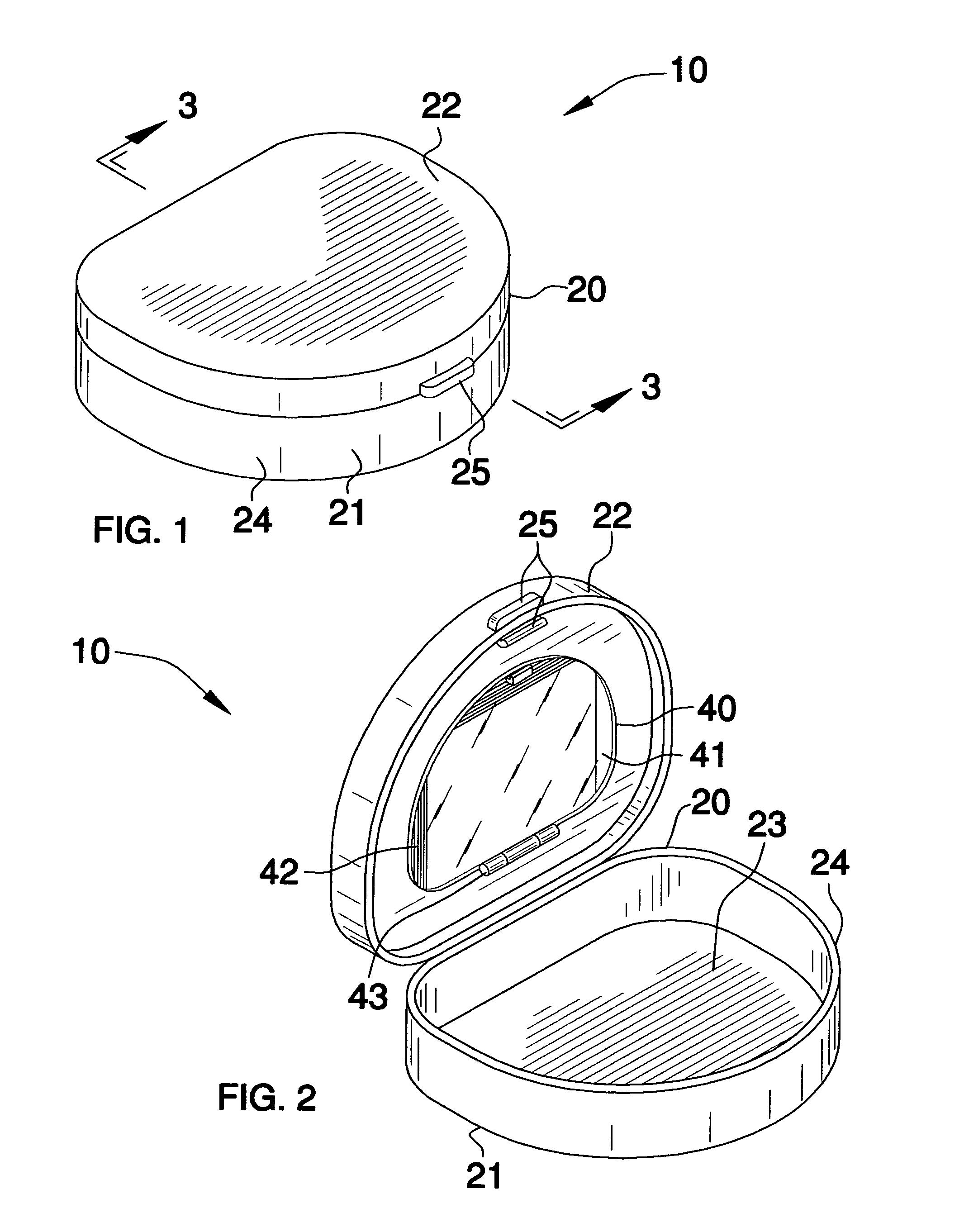 Oral care device portable apparatus with sanitizing towelettes