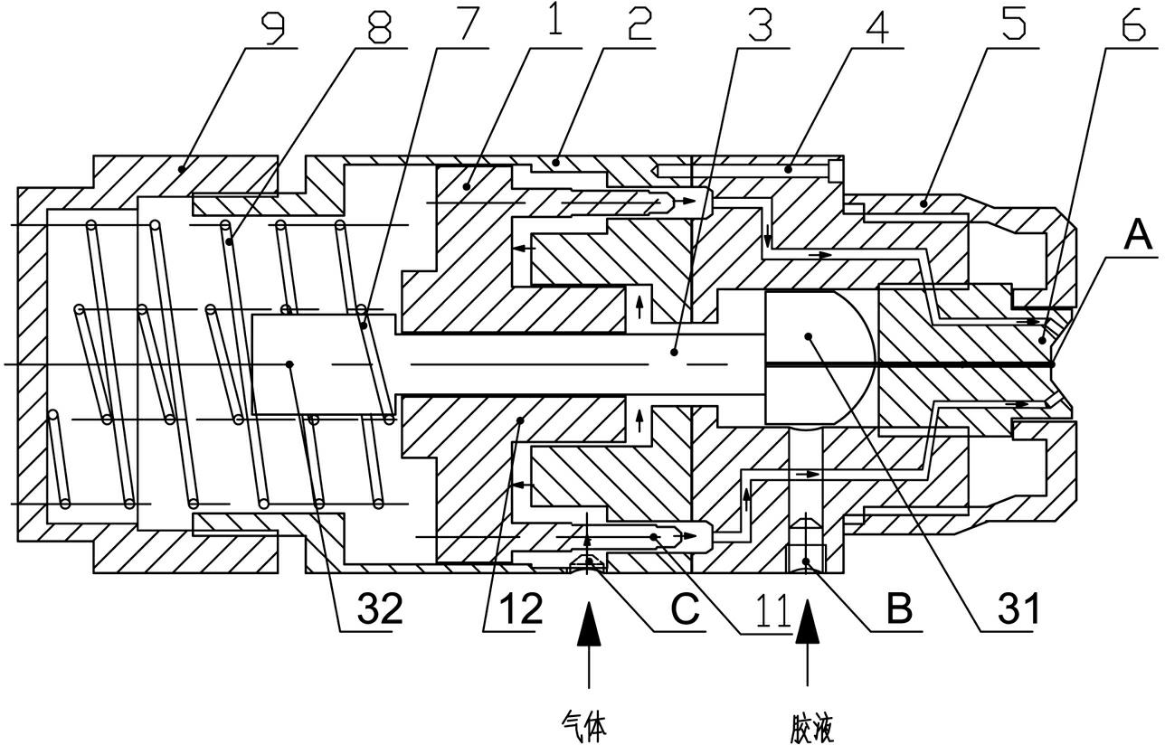 High-pressure air-free atomization glue-applying method and device