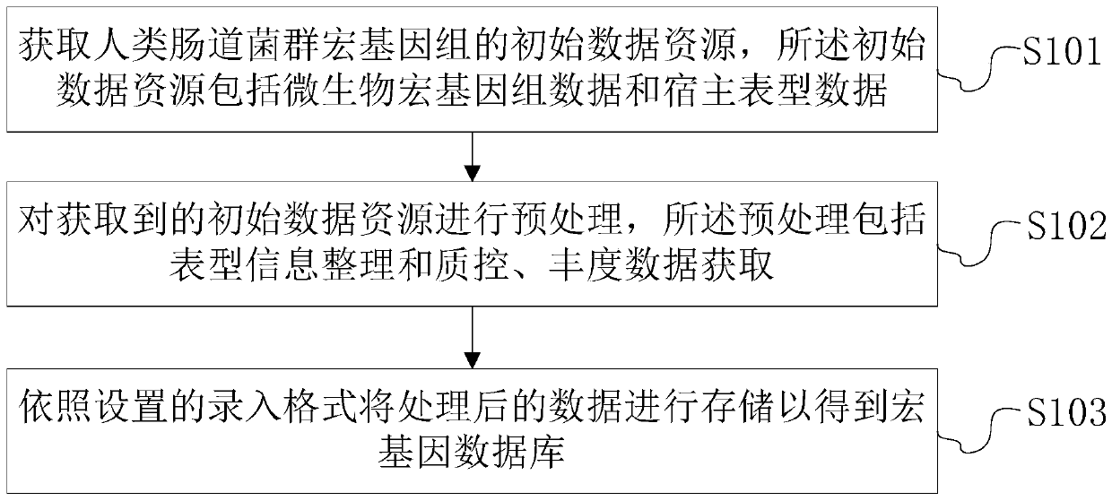 Intestinal flora metagenome database construction method and device and intestinal flora metagenome database analysis method and device