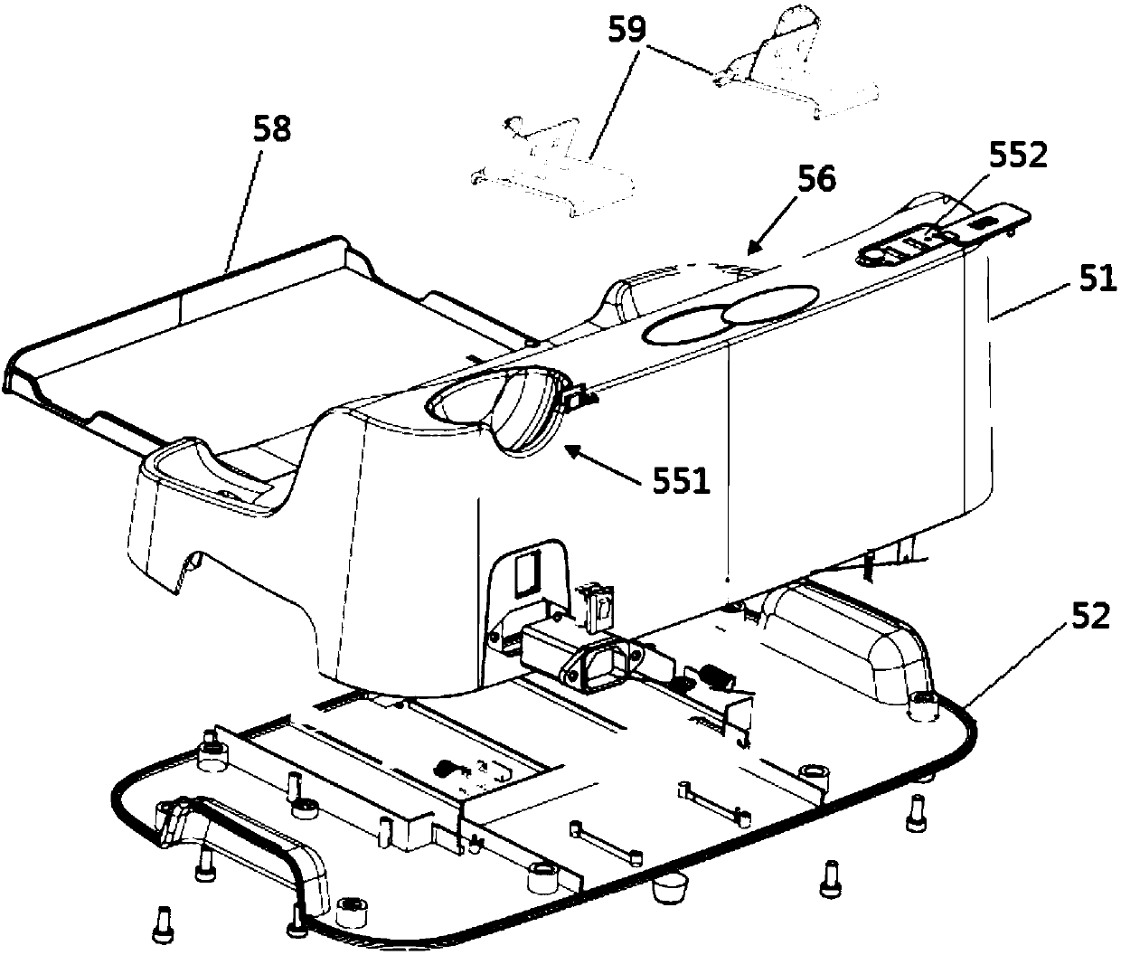 Base and electronic vaginal examination system