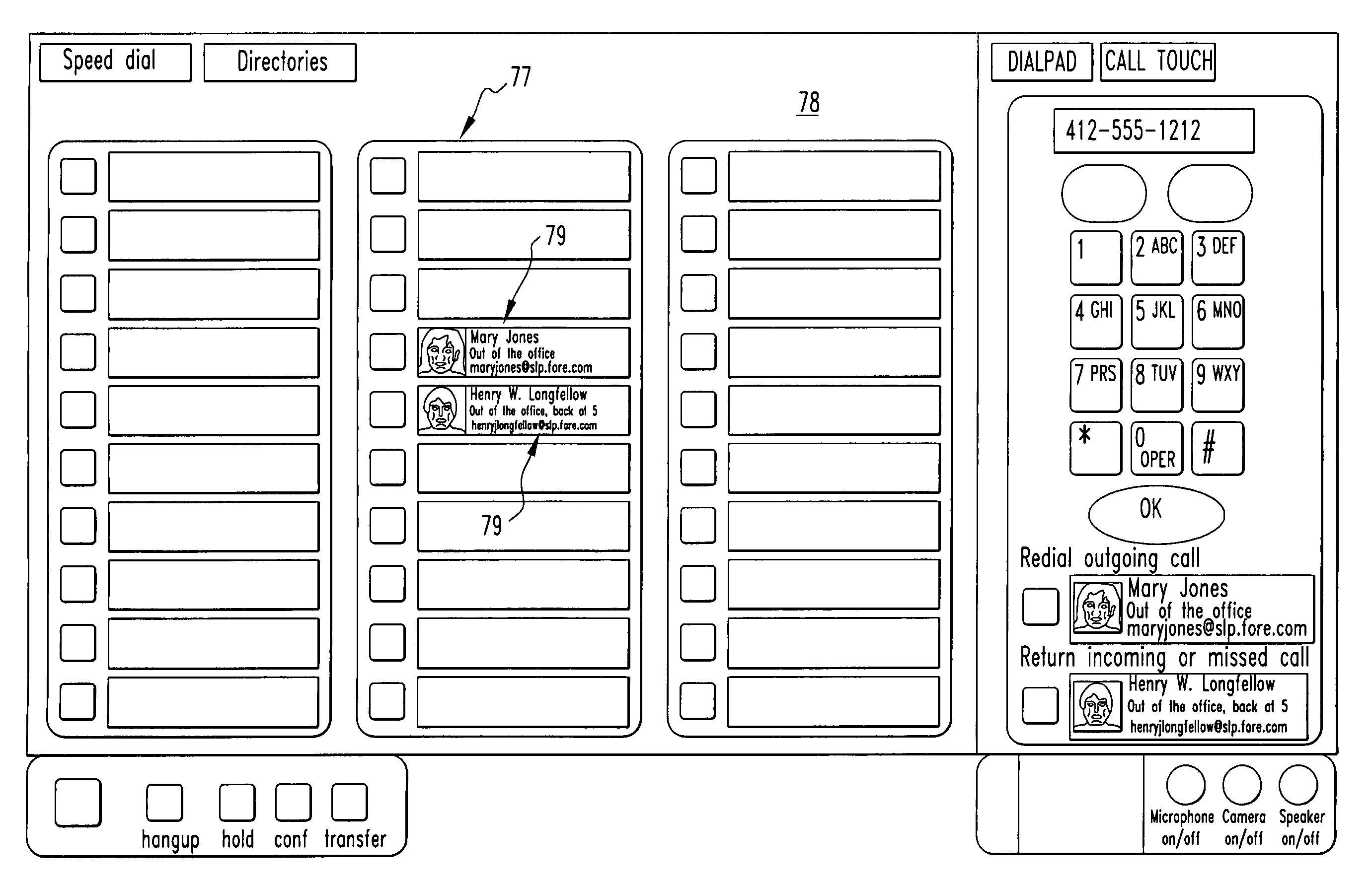 Videophone and method for a video call