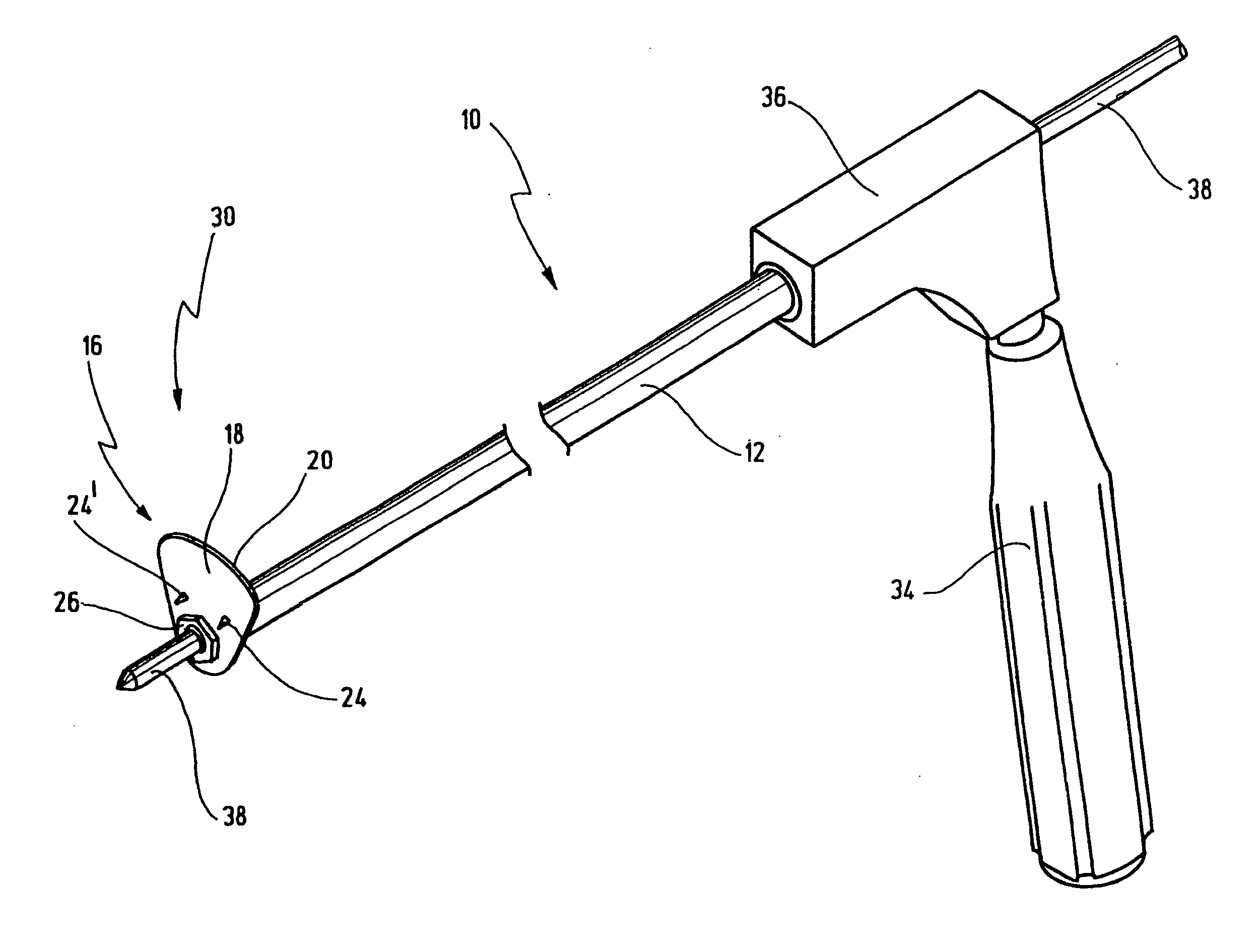 Device for forming a drill hole in bone