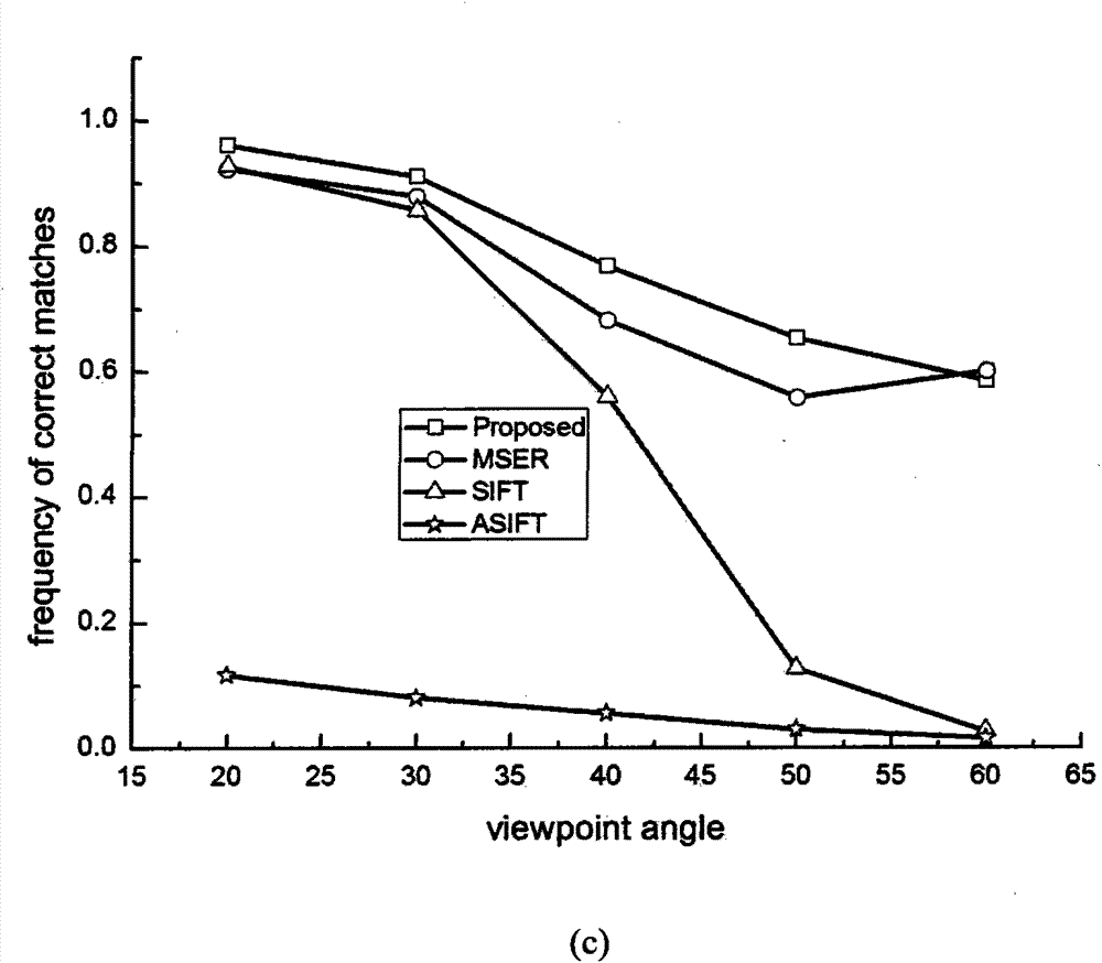 Large viewing angle image matching method capable of combining region matching and point matching