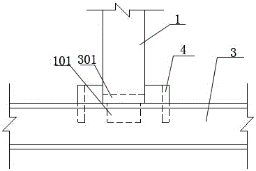 Reinforcement treatment structure for joint of squat queen post and beam of historic building