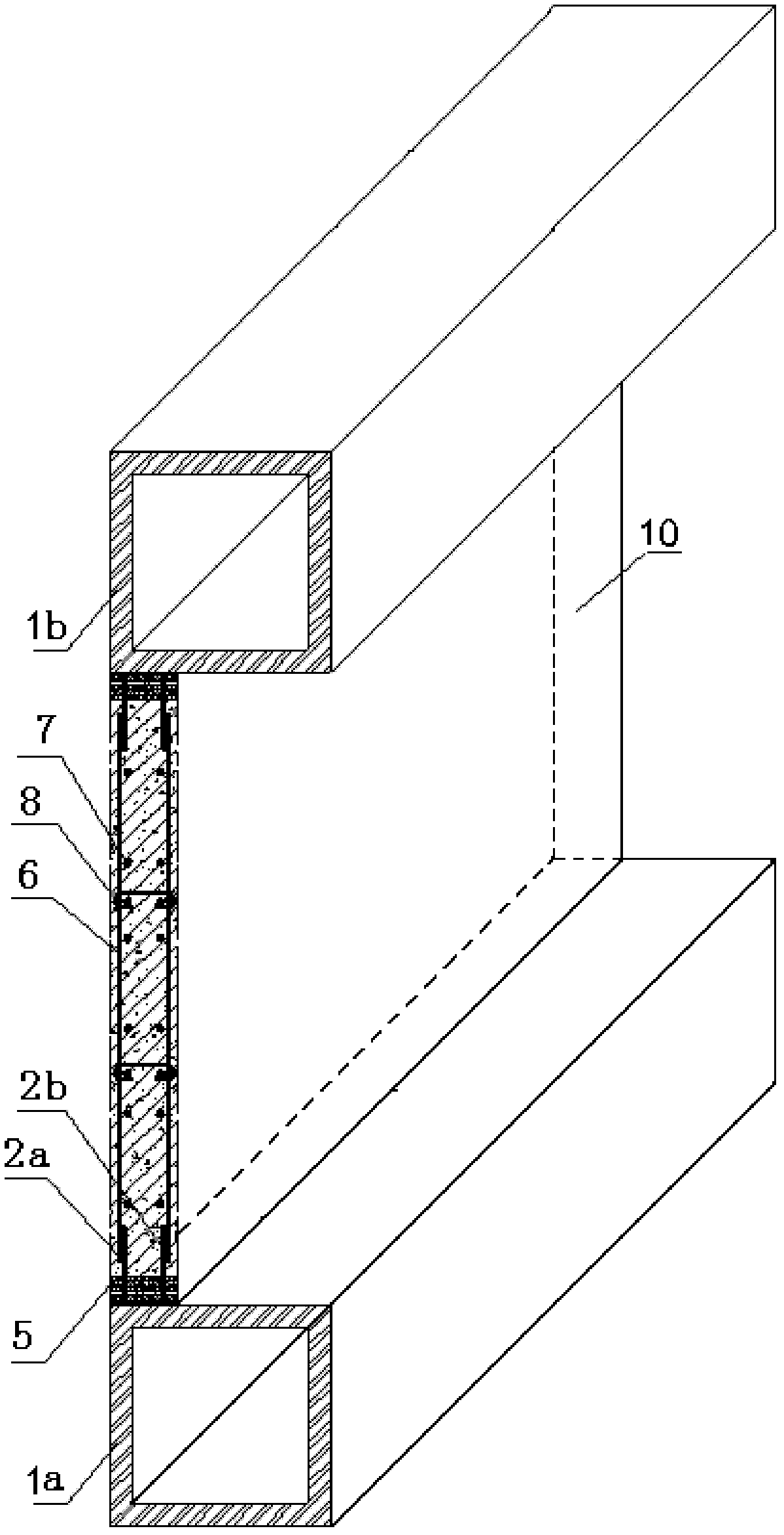 Thin-wall cast-in-situ concrete enclosure structure and steel structure flexible connection and water stop treatment method