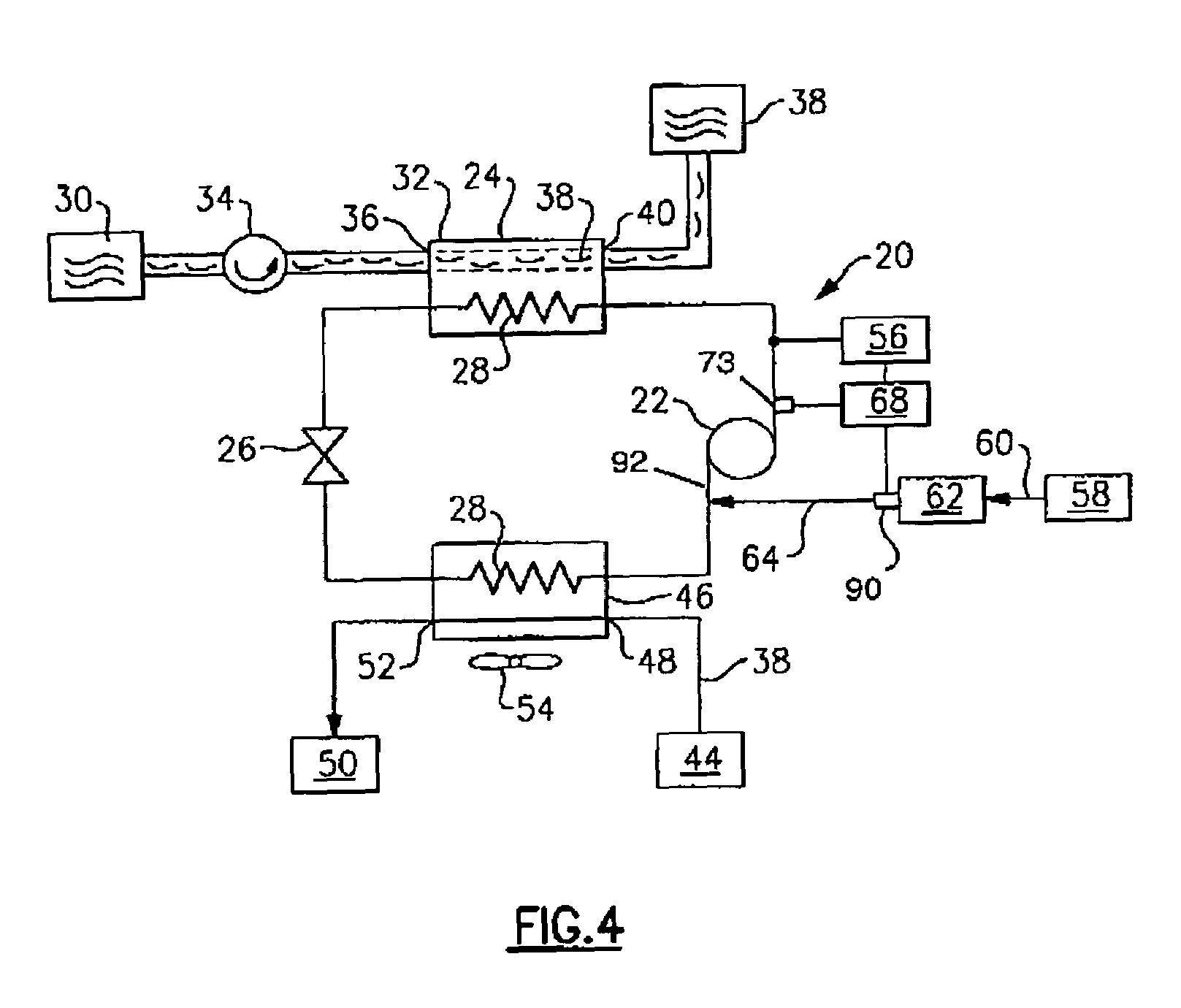 Method for extracting carbon dioxide for use as a refrigerant in a vapor compression system