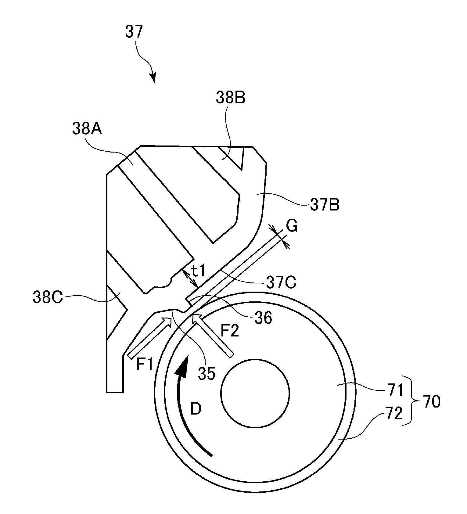 Layer thickness regulating member for regulating layer thickness of developer carried on developer carrying member and layer thickness regulating member manufacturing method