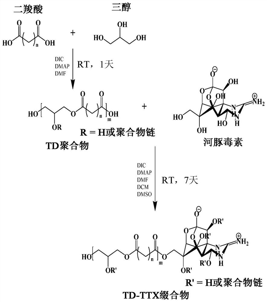 Covalent anesthetic-polymer conjugates for prolonged local anesthesia