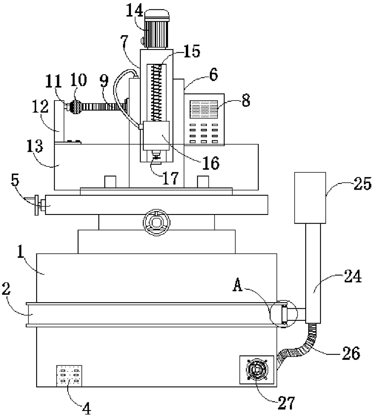 Spark erosion drilling machine