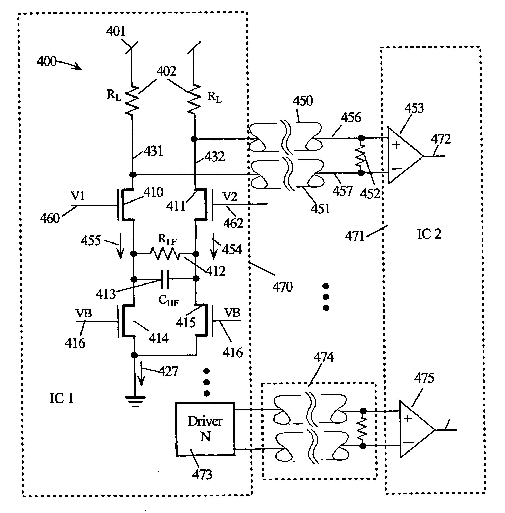 Differential transmitter circuit